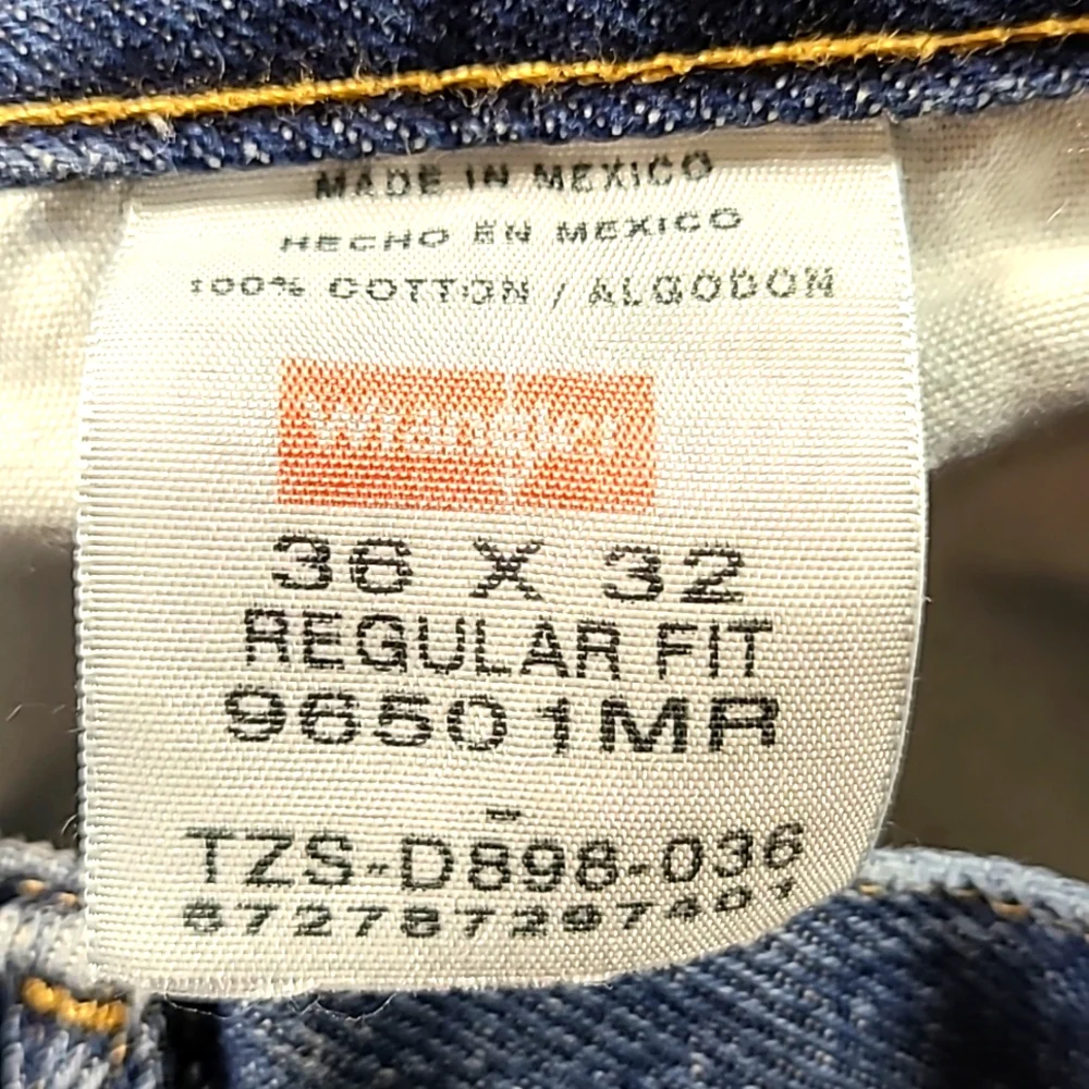 WRANGLER VINTAGE MENS PREMIUM STRAIGHT LIKE NEW DISTRESSED DENIM JEANS 36x30